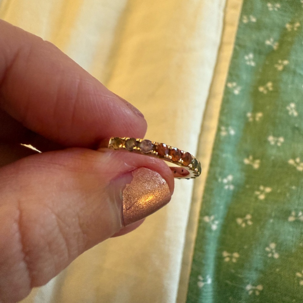 Catbird Sofia Zakia Rainbow Stardust Ring + Bonus Matching Rainbow Band Size 3.5 - Picture 5 of 11